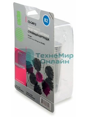 Картридж струйный Cactus CS-C4912 №82 пурпурный (72 мл) для HP Design Jet 500/800C