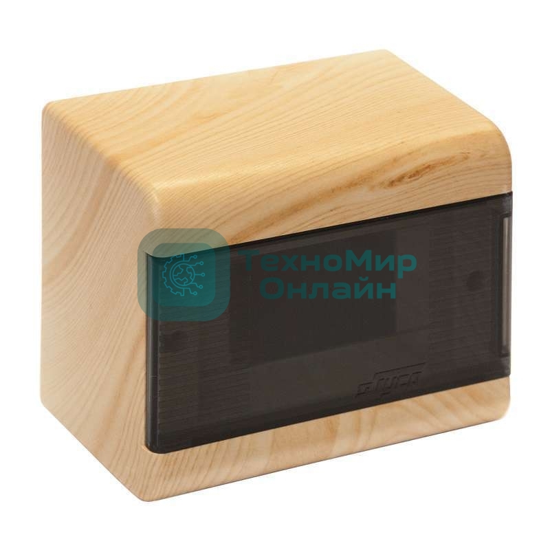 Щиток ОП Тусо 6мод. с прозрачной двер. 160х132х93мм IP40 сосна на светл. основе Рувинил 68026-27М