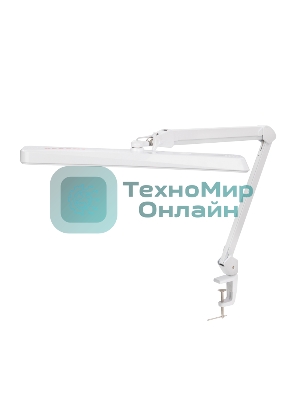 Лампа настольная бестеневая на струбцине Rexant ECO light, 324 SMD LED с диммером, теплый/холодный цвет свечения, белая