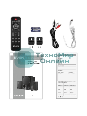 Акустическая система 2.1 SVEN MS-2080/70 Watt/~220V 50Hz/FM-тюнер, USB/SD, дисплей/BLUETOOTH/ПДУ/Black