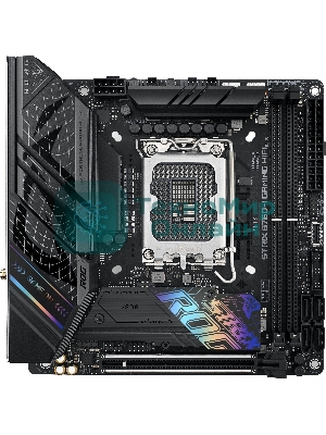 Материнская плата ASUS ROG STRIX B760-I GAMING WIFI, LGA 1700, Intel B760, 2xDDR5, 4xSATA, 2xM.2, 1xPCIe 5.0 x16, 1xHDMI, 1xDP, 1x 2.5Gb LAN, 3xUSB-A 2.0, 3xUSB-A 3.2 Gen 1, 1xUSB-C 3.2 Gen 1, 1xUSB-C 3.2 Gen 2x2, 5x3.5 мм, 7.1, Mini-ITX