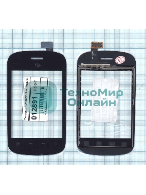 Сенсорное стекло (тачскрин) для Fly IQ235 Uno, черное