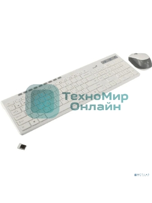 Комплект клавиатура+мышь Genius SlimStar 8230 беспроводной, USB + Bluetooth, 1000 DPI, белый