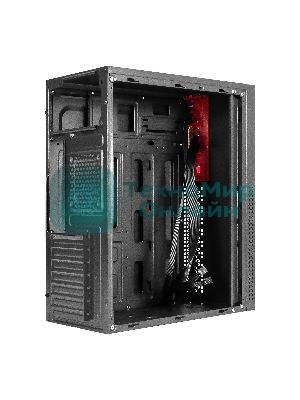 Компьютерный корпус Miditower ExeGate AA-443 (ATX, без БП, 2хUSB+HD Audio, черный)