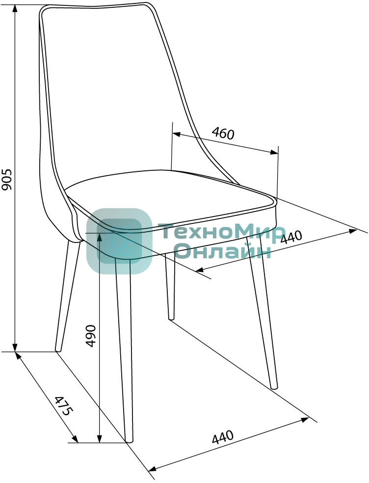 Стул для дома Бюрократ CH-K4 св. серый Holland 09 металл черный на ножках