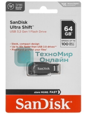 Флешка USB Sandisk 64Gb Shift Ultra SDCZ410-064G-G46 USB3.0 черный