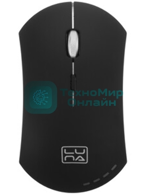 Мышь беспроводная Qumo Office Luna M74 черный, 1600 dpi, радиоканал, USB, кнопки - 6