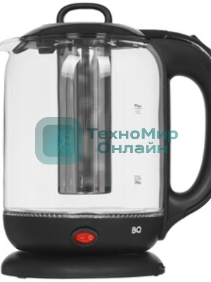 Электрочайник BQ KT1701G черный, 1.7 л, 2200 Вт, скрытый нагревательный элемент, поддержание температуры