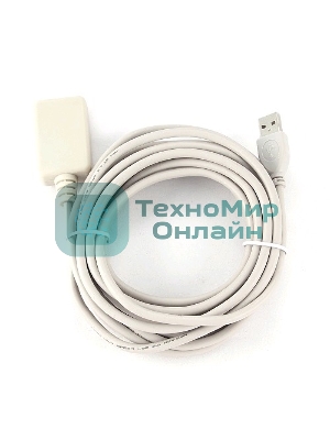 Кабель Gembird USB 2.0 удлинительный, активный 4.8м AM/AF, черный