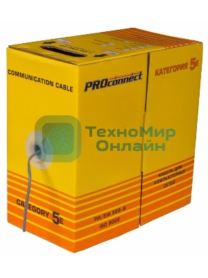 Кабель витая пара PROconnect FTP 2PR 24AWG, CCA, cat.5e, бухта 305 м