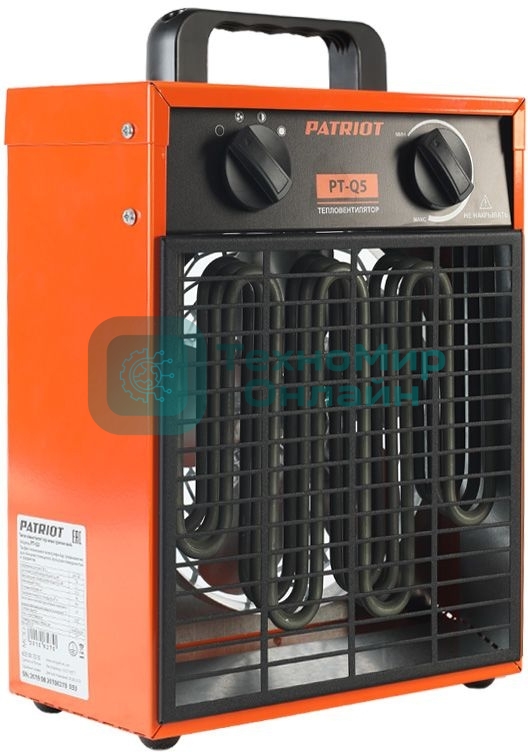 Калорифер PATRIOT PT-Q 5 220В терморегулятор, нерж.ТЭН, шнур с промышленной вилкой