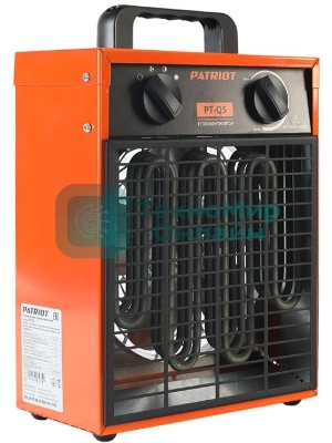 Калорифер PATRIOT PT-Q 5 220В терморегулятор, нерж.ТЭН, шнур с промышленной вилкой