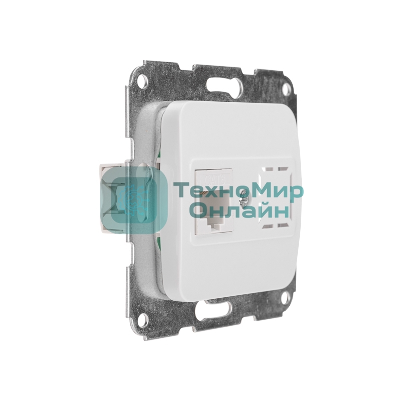 Розетка компьютерная Kranz RJ45 DEA с/у мех. белый
