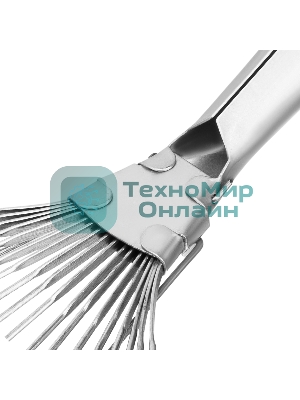 Грабли веерные стальные Сибртех 350 мм, 18 круглых зубьев, оцинкованные, без черенка