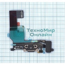 Шлейф разъема питания с аудио-разъемом для iPhone SE черный