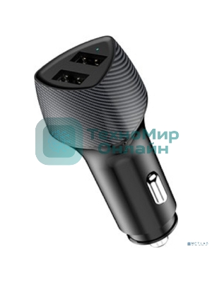 Автомобильное зарядное устройство c двумя портами Rexant (USB-A QC 3.0 + USB-A 3,1A) со световой индикацией, 18Вт, черное