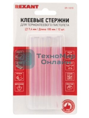 Клеевые стержни Rexant, Ø11 мм, 270 мм, белые, 10 шт., хедер