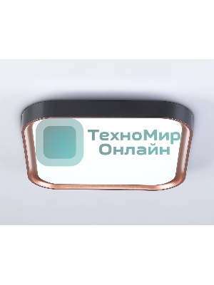 Потолочный светодиодный светильник Ambrella light FZ1271 BK/PGD черный/розовое золото 27W 5000K 350*350*60 (Без ПДУ)