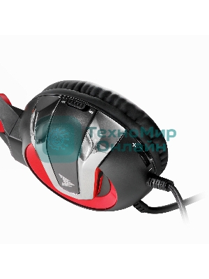 Гарнитура Crown CMGH-3000 чёрный/красный, проводная, подсветка