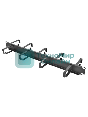 Кабельный органайзер Горизонтальный ЦМО ГКО-1-9-9005 двухсторонний кольца 1U шир.:19