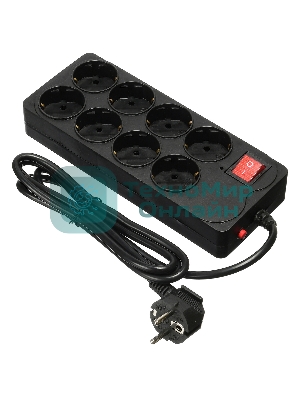 Сетевой фильтр Buro 800SH-1.8-B 1.8 м, 8 розеток, черный, коробка