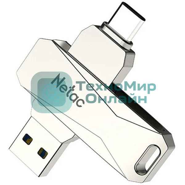 Флешка USB Netac U782C dual USB 3.0+TypeC 64Gb, retail version