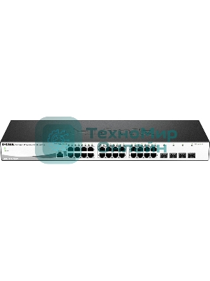Коммутатор D-Link Gigabit Smart Switch with 24 10/100/1000Base-T ports and 4 Gigabit MiniGbIC (SFP) ports