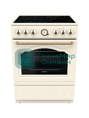 Плита электрическая Gorenje GECS6B70CLI бежевая, конфорок 4 электрических, духовка 71 л, 60 см x 85 см x 60 см
