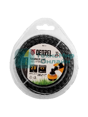 Леска для триммера Denzel двухкомпонентная эллипс, 2,0мм х 15м, блистер EXTRA CORD