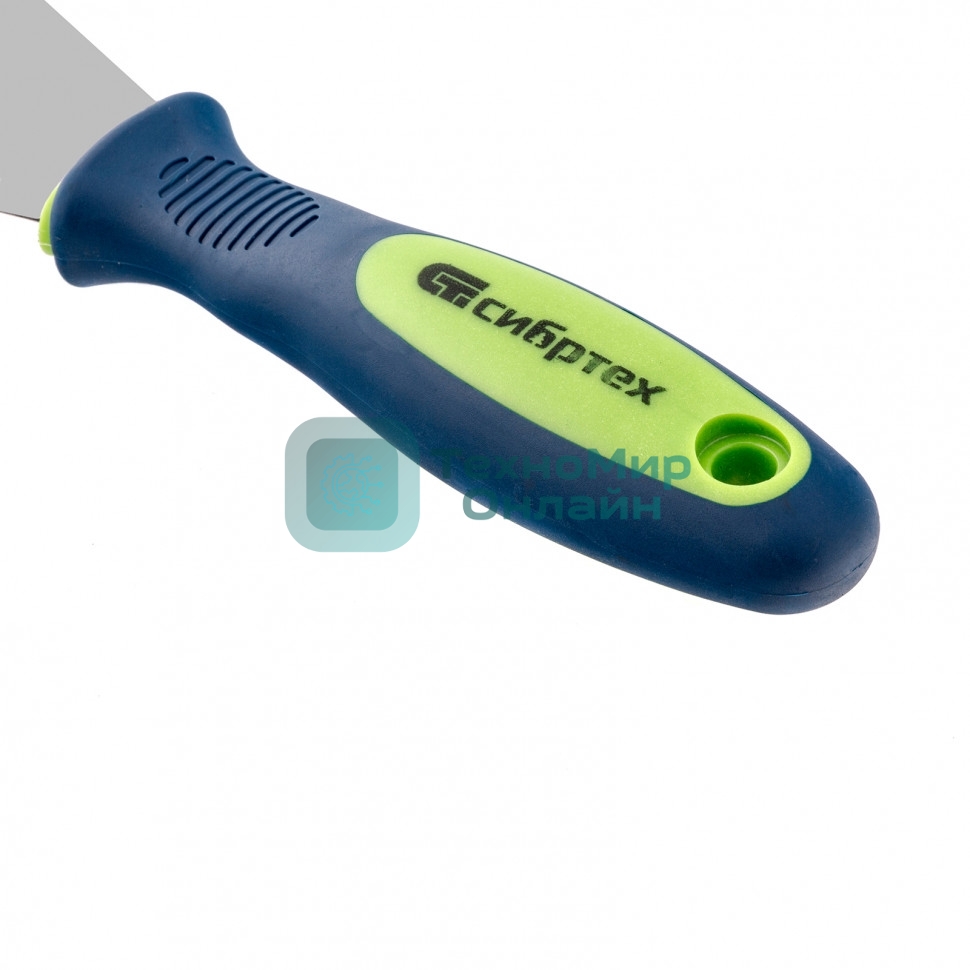 Шпательная лопатка из нержавеющей стали Сибртех, 80 мм, двухкомпонентная рукоятка