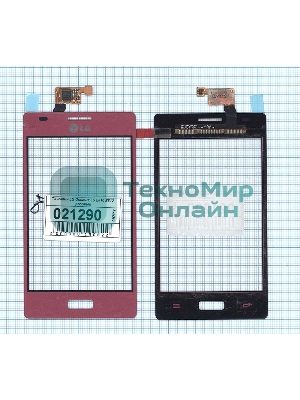 Сенсорное стекло (тачскрин) для LG Optimus L5 E610 E612. розовое