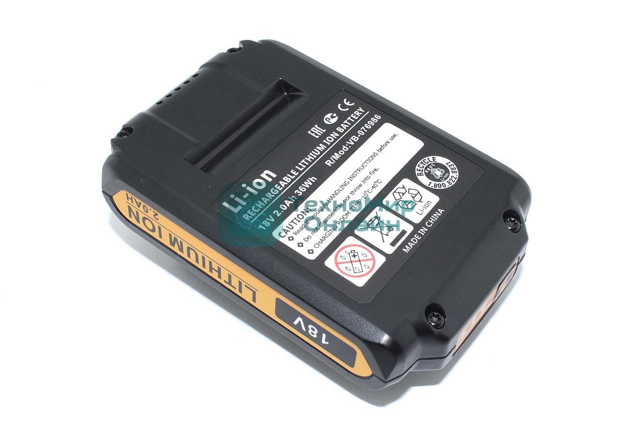 Аккумулятор для DeWalt DCD, DCF, DCG, DCL, DCN, DCS 18V 2000mAh Li-Ion