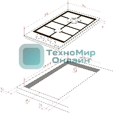 Варочная панель Monsher MSG 33 Acier, газ, High-Tech, 29 см, автоматический электроподжиг, газ-контроль, форсунки под сжиженый газ, SABAF конфорки, чугунные решетки, нержавеющая сталь