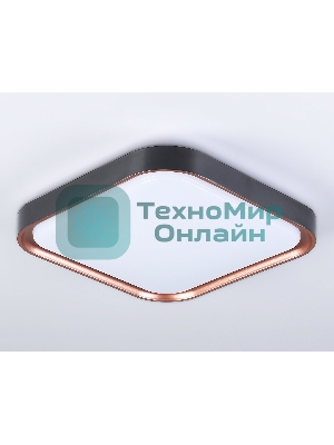 Потолочный светодиодный светильник Ambrella light FZ1271 BK/PGD черный/розовое золото 27W 5000K 350*350*60 (Без ПДУ)