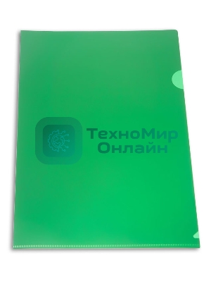 Папка-уголок Бюрократ -E310N/1GR непрозрачный A4, пластик, 0.18мм, зеленый
