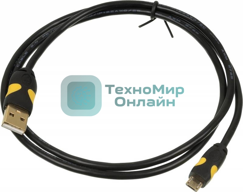 Кабель USB2.0 2A Smooth Connector USB A (m)/micro USB B (m) 1м позолоченные контакты