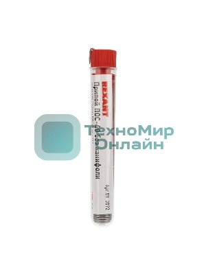 Припой без канифоли ПОС-40 Rexant, 10 г, Ø1.0 мм, (олово 40%, свинец 60%), колба