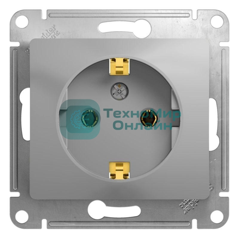 Механизм розетки 1-м СП Glossa 16А с заземл. алюм. SchE GSL000343