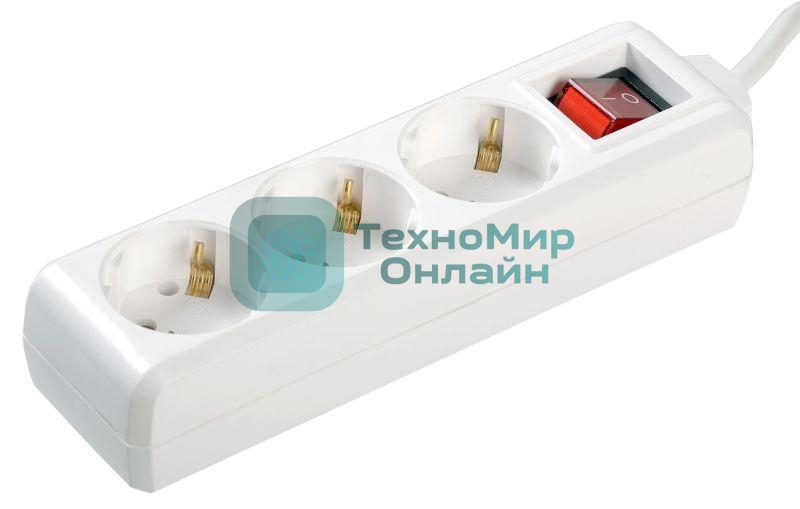 Удлинитель 3х1.5 м с заземл. 16А IP20 У03К с выкл. ПВС 3х1 IEK WYP10-16-03-01-ZK-17