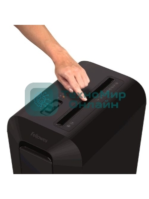 Шредер Fellowes PowerShred LX65 черный (секр.P-4)/перекрестный/10лист./22лтр./скрепки/скобы/пл.карты