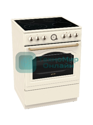 Плита электрическая Gorenje GECS6B70CLI бежевая, конфорок 4 электрических, духовка 71 л, 60 см x 85 см x 60 см