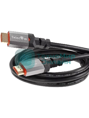 Кабель Telecom TCG365-1M HDMI 19M/M,ver. 2.1, 8K@60 Hz 1m метал разъемы, Telecom TCG365-1M