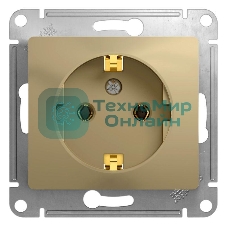 Механизм розетки 1-м СП Glossa 16А с заземл. титан SchE GSL000443