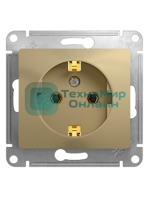 Механизм розетки 1-м СП Glossa 16А с заземл. титан SchE GSL000443