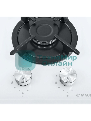Газовая варочная панель Maunfeld EGHG.32.1CW/G, 2 конфорки, закаленное стекло, белый