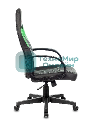 Кресло игровое Бюрократ ZOMBIE RUNNER черный/зеленый искусственная кожа крестовина пластик