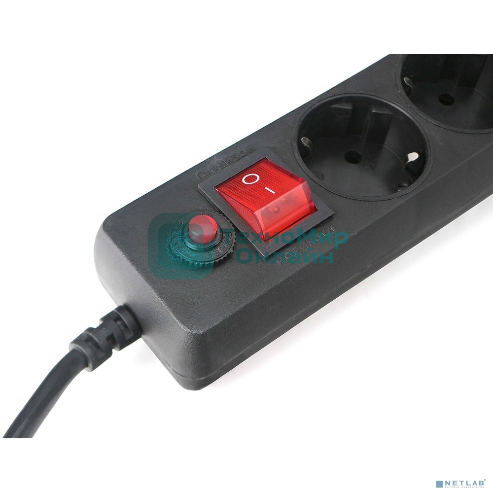 Сетевой фильтр Гарнизон EHLB-3 5р10А 5м черный