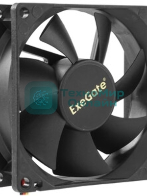 Вентилятор для корпуса ExeGate ExtraSilent ES08025H3P черный, 80 мм, 2000 об/мин, 19 дБ, 3 pin