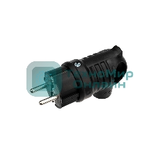 Вилка Rexant угловая влагозащищенная с кольцом, с/з, 16 А, IP44 каучук