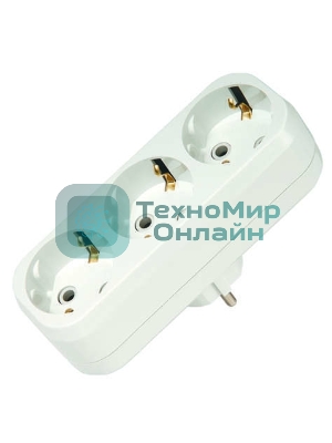 Тройник Makel 3 гнезда 16 А c заземлением линейный